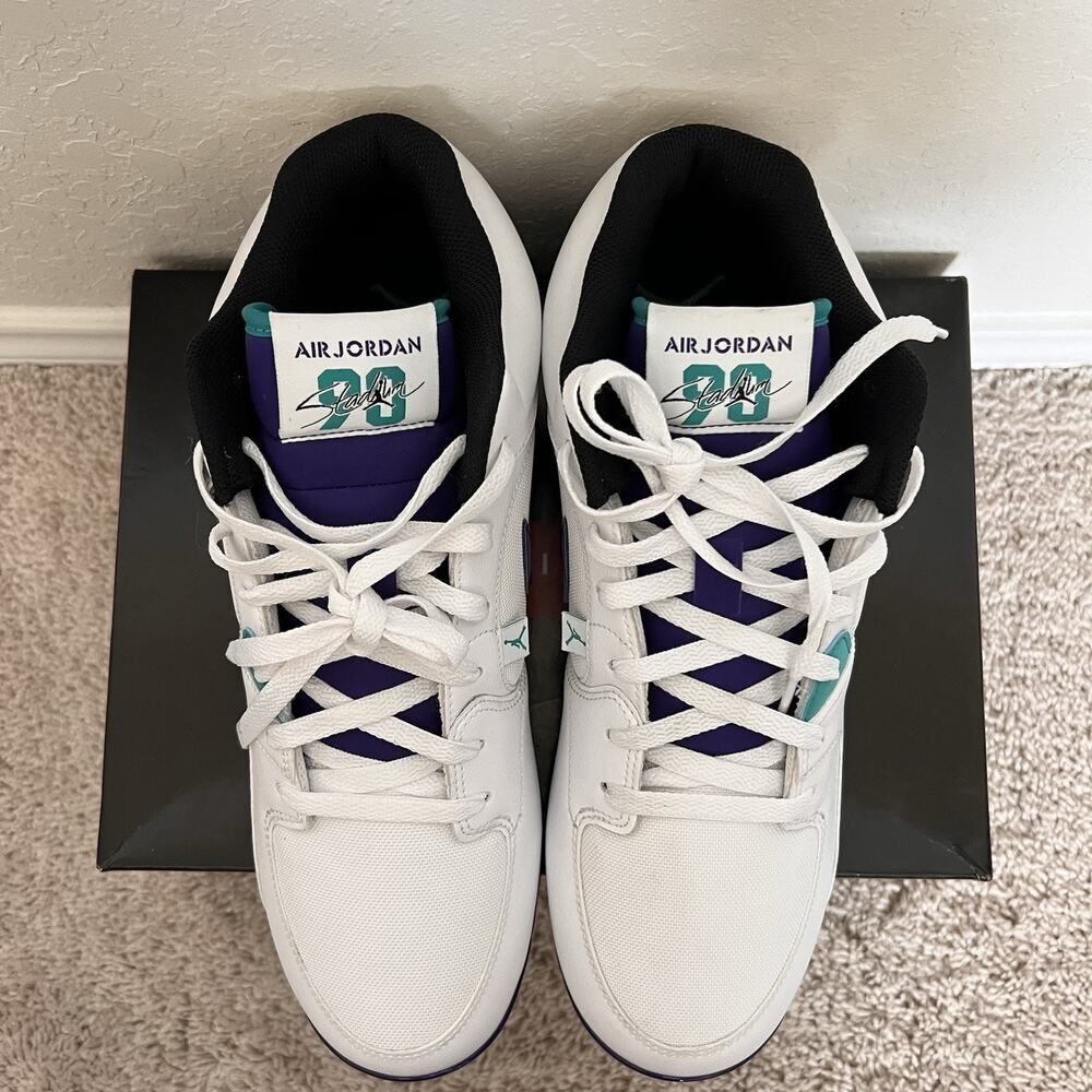 Nike Air Jordan Stadium 90 Football Cleat White Grape Ice HQ0210-105 Size 13 New - Picture 4 of 9